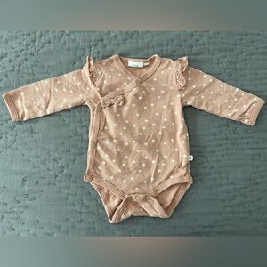 Feetje Floral Organic Cotton Long Sleeve Bodysuit Bow Wrap 0-3 Month Fall Autumn